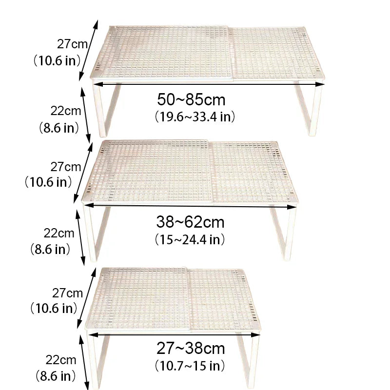 Stackable Telescopic Closet Shelf Retractable Expandable Wardrobe Divider Board Adjustable Layered Partition Cabinet Organizer
