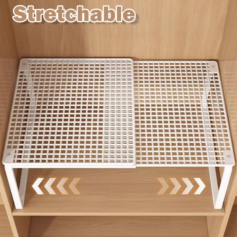 Stackable Telescopic Closet Shelf Retractable Expandable Wardrobe Divider Board Adjustable Layered Partition Cabinet Organizer