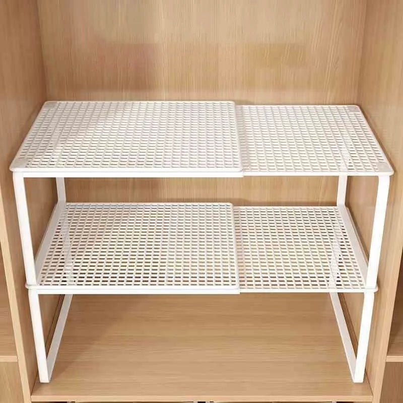 Stackable Telescopic Closet Shelf Retractable Expandable Wardrobe Divider Board Adjustable Layered Partition Cabinet Organizer